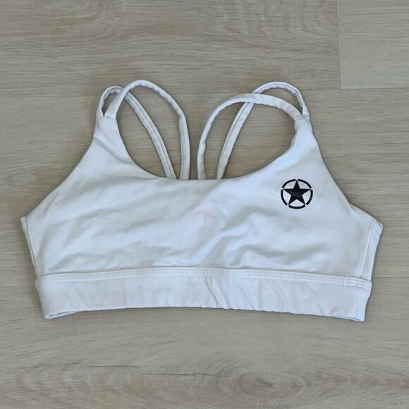 💗 3/$10 💗 Savage Barbell Knotty Back Sports Bra White Size Small - Picture 4 of 11
